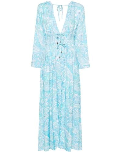Melissa Odabash Farrah Maxi-jurk Met Print - Blauw
