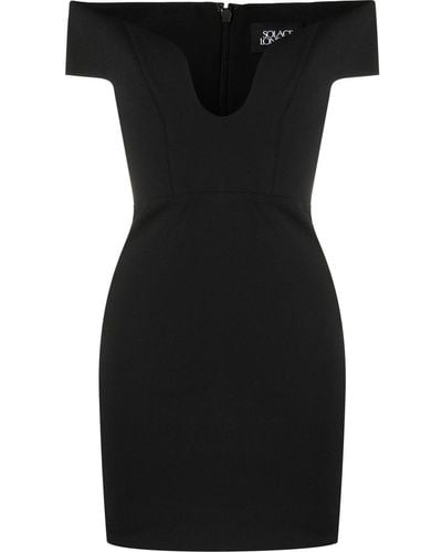 Solace London Off-shoulder Mini-jurk - Zwart