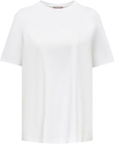 12 STOREEZ T-shirt en coton à col rond - Blanc