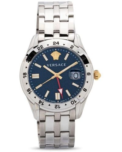 Versace グレカ タイム Gmt 41mm 腕時計 - ブルー