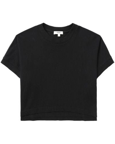 Agolde Cropped-T-Shirt mit rundem Ausschnitt - Schwarz
