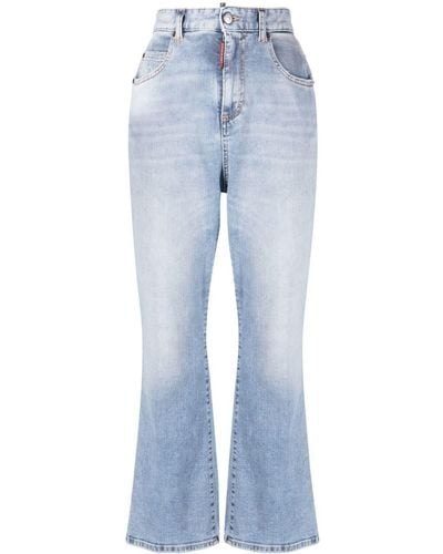 DSquared² Jeans crop svasati a vita alta - Blu