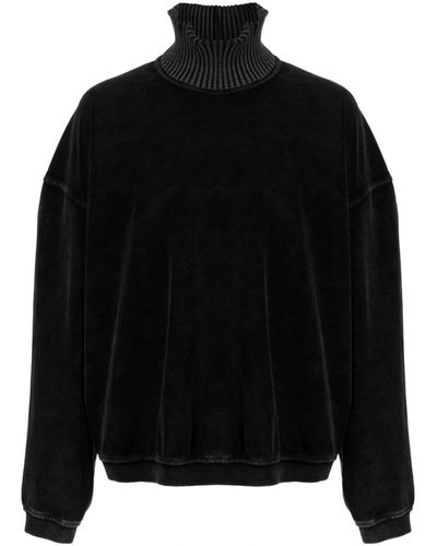 Alexander Wang Roll-neck Drop-shoulder Jumper - Black