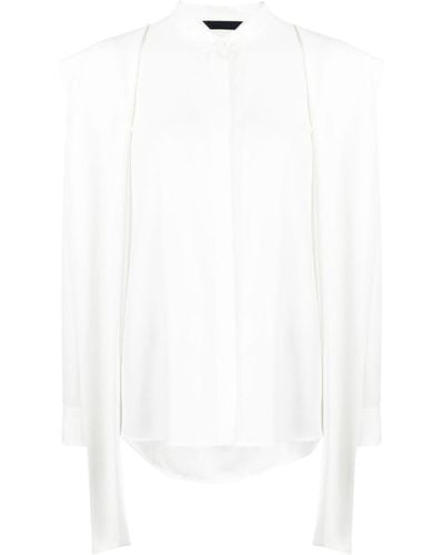 Juun.J Drape-detail Long-sleeve Shirt - White
