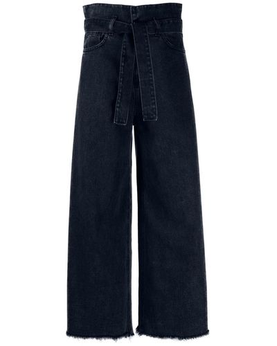 Societe Anonyme Wide-Leg-Jeans mit Gürtel - Blau
