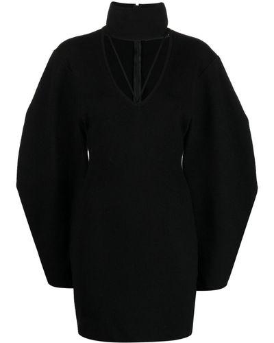 ANDREADAMO Cut-out Detail Wide-sleeve Dress - Black