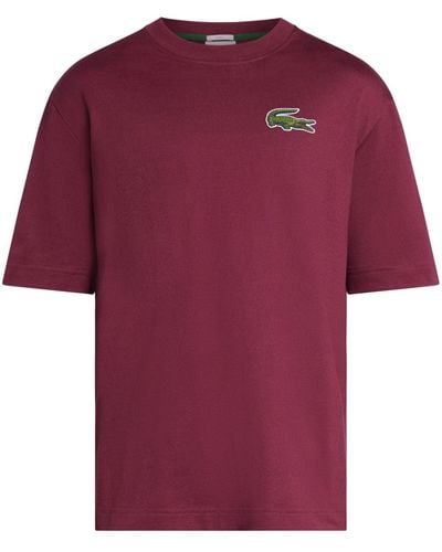 Lacoste Bordeaux Logo-patch Cotton T-shirt - Red