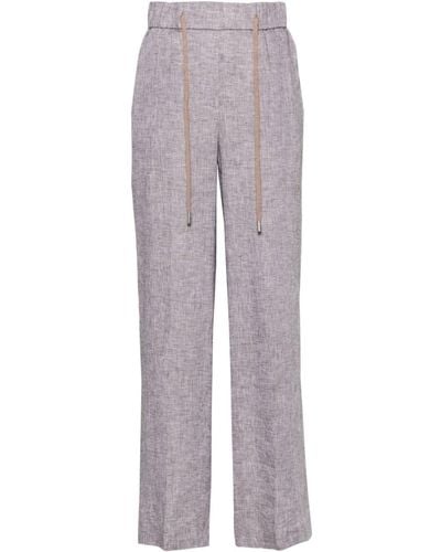 Peserico linen chambray straight trousers - White