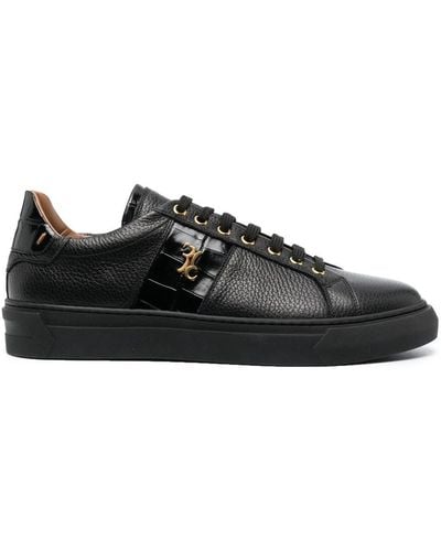 Billionaire Contrast-detail Low-top Sneakers - Black