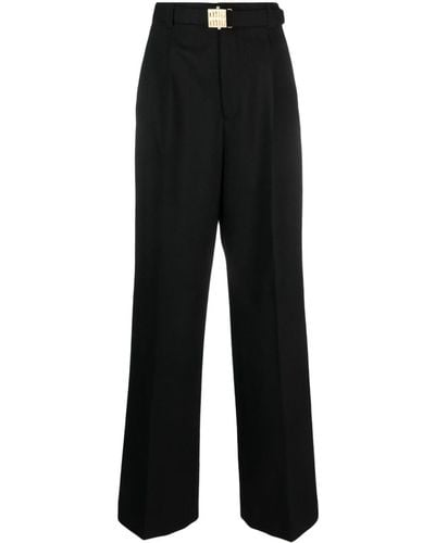 Miu Miu Pantalon de tailleur à boucle logo - Noir