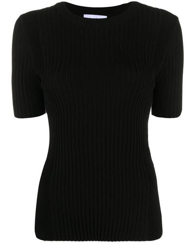 Rabanne Ribbed Fitted T-shirt - Black