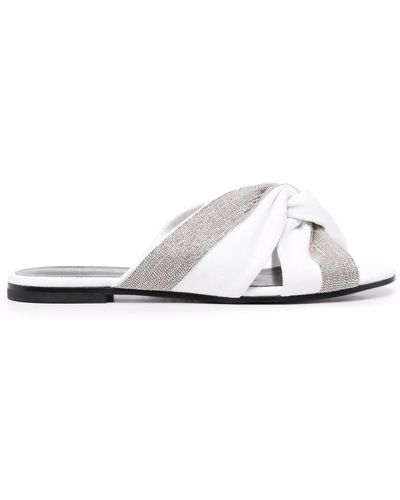 Fabiana Filippi Twisted Leather Sandals - White