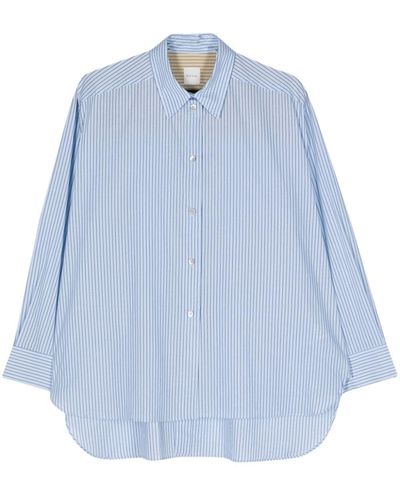 Paul Smith Button-detail Striped Cotton Shirt - Blue