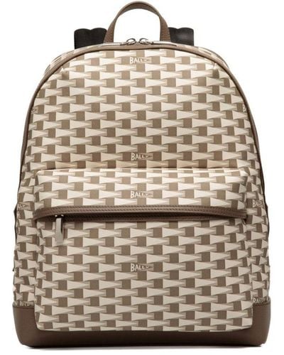 Bally Graphic-print Faux-leather Backpack - Natural