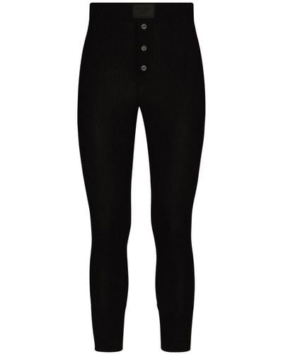 Dolce & Gabbana Ribbed Cotton leggings - Black