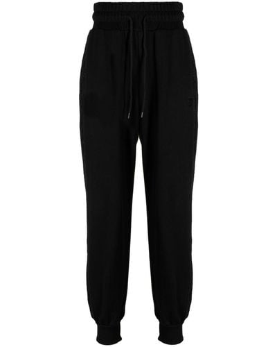 Youths in Balaclava Side-stripe Cotton Track Pants - Black