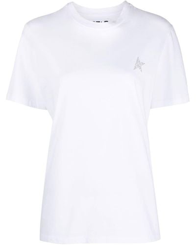 Golden Goose グリッターロゴ Tシャツ - ホワイト