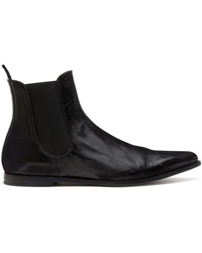 Dolce & Gabbana Panelled Pointed-toe Ankle Boots - Black