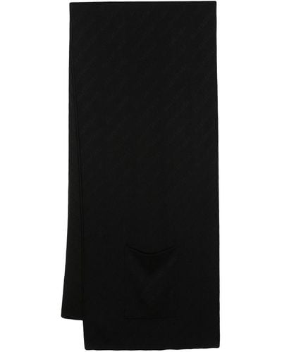 Balenciaga Écharpe à logo en jacquard - Noir