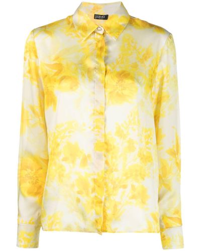 Liu Jo Floral Print Long Sleeve Shirt - Yellow