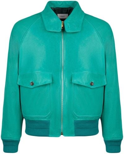 Bally Leather bomber jacket - Verde