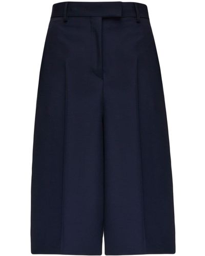 Ferragamo Knee-length Wool Shorts - Blue