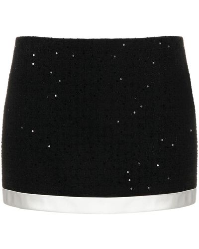 Miu Miu Minifalda con lentejuelas - Negro