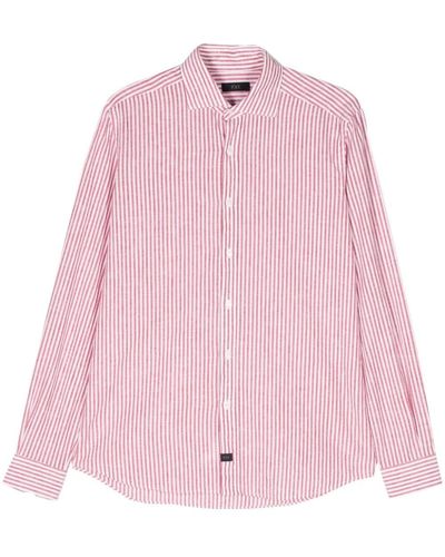 Fay Stripe-pattern Cotton Shirt - Pink