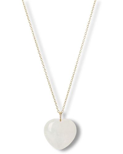 The Alkemistry 18kt Yellow Gold Iqra Heart Diamond And Snow Quartz Crystal Necklace - White
