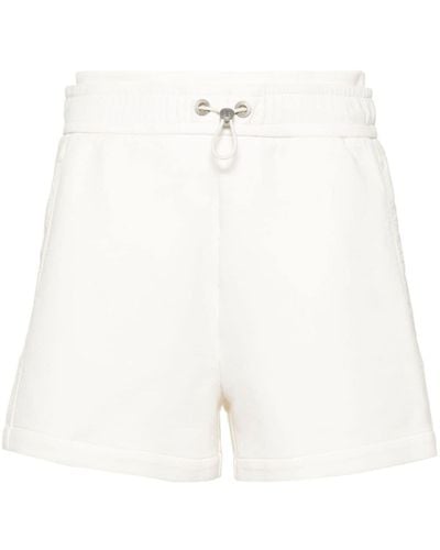 Moose Knuckles Shorts Mixmedia con placca logo - Bianco