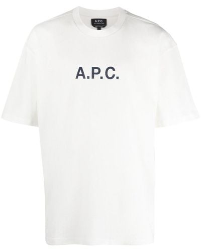 A.P.C. T-shirt Met Logoprint - Wit