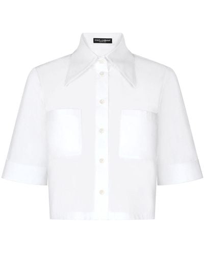 Dolce & Gabbana Cropped Cotton Shirt - White