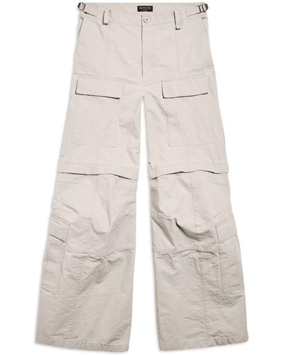 Balenciaga Flared Cargo Trousers - Natural