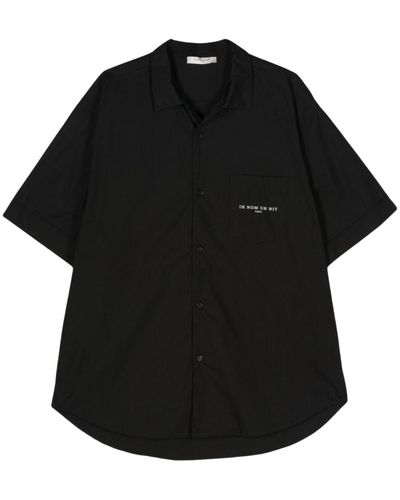ih nom uh nit Logo-print Cotton Shirt - Black