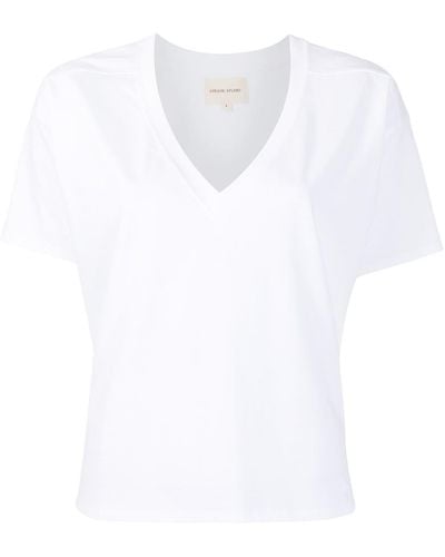 Loulou Studio V-neck Cotton T-shirt - White