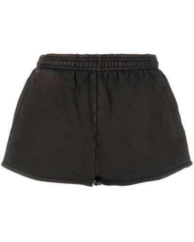 Entire studios Washed-effect Micro Shorts - Black