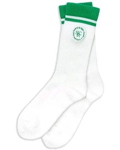Sporty & Rich Socken mit Logo-Stickerei - Grün