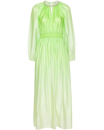 Sandro Robe longue en satin à effet dégradé - Vert