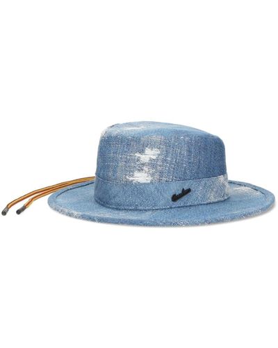 Borsalino Tanaka Denim Safari Hat - Blue