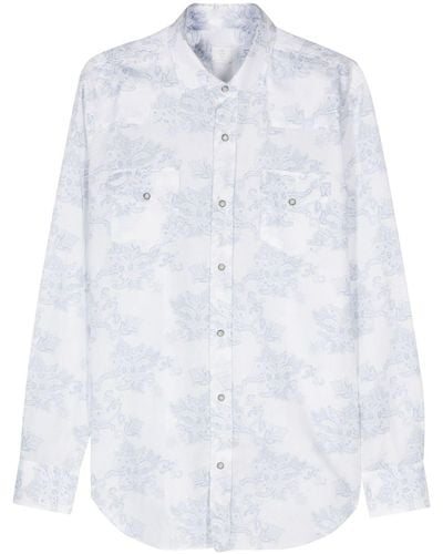 Eleventy Hemd mit Blumen-Print - Weiß