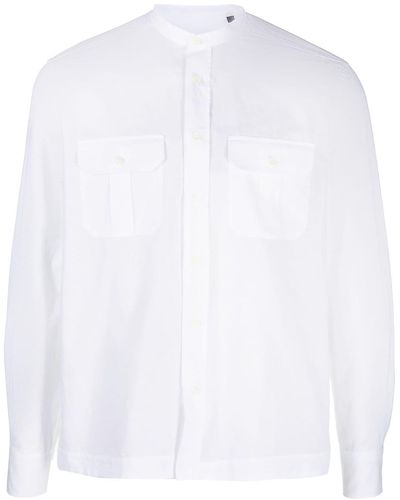 Corneliani Long-sleeve Cotton-linen Shirt - White