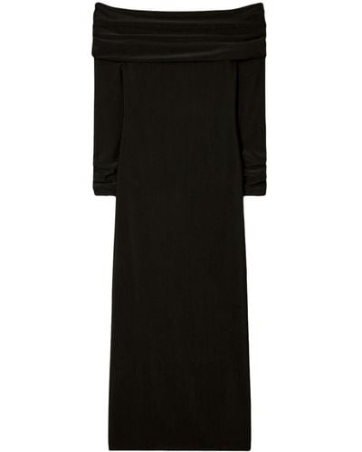 Tory Burch Off-shoulder Long-sleeved Dress - Black