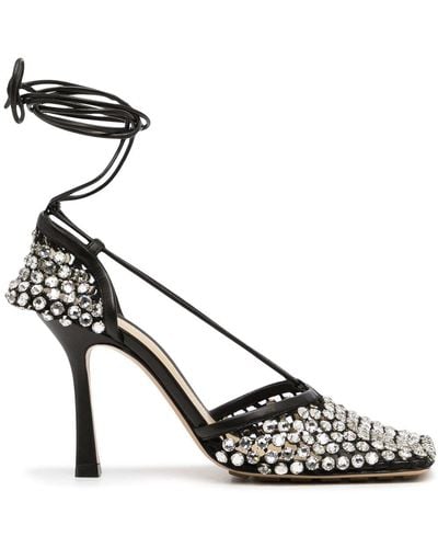 Bottega Veneta Crystal-embellished Tie-ankle Sandals - Black