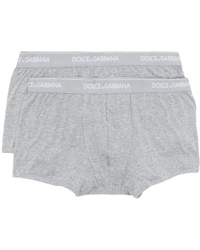Dolce & Gabbana Boxer à logo - Gris