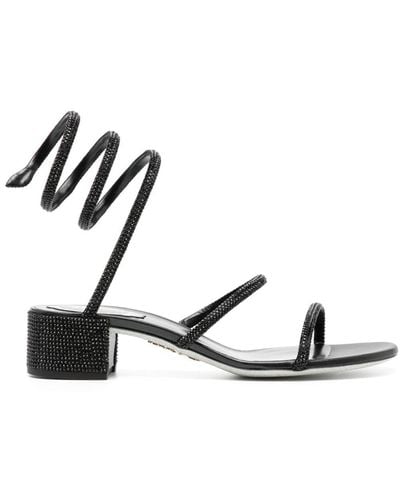 Rene Caovilla Cleo Embellished Sandals - Black
