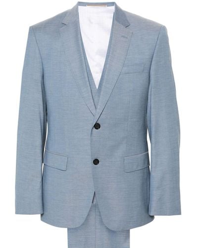 BOSS Single-breasted Slim-fit Suit - Blue