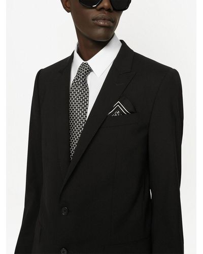 Dolce & Gabbana ジオメトリックパターン ポケットチーフ - ブラック