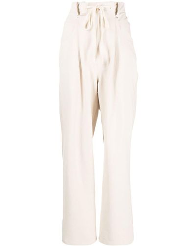 Goen.J Pantalon droit à lien de resserrage - Blanc