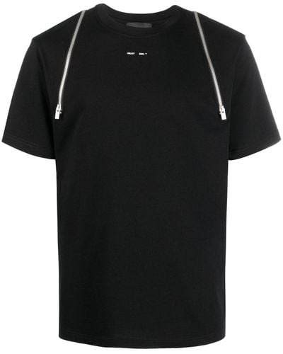 HELIOT EMIL T-Shirt mit Reißverschlussdetail - Schwarz