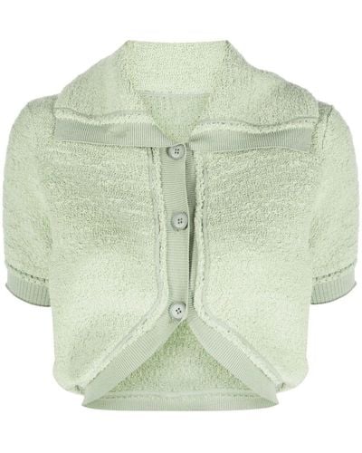 Jacquemus Cropped Knitted Top - Green